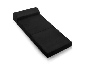 Floor Lounge Ground Seating Folding Mat Fabric Cover Black