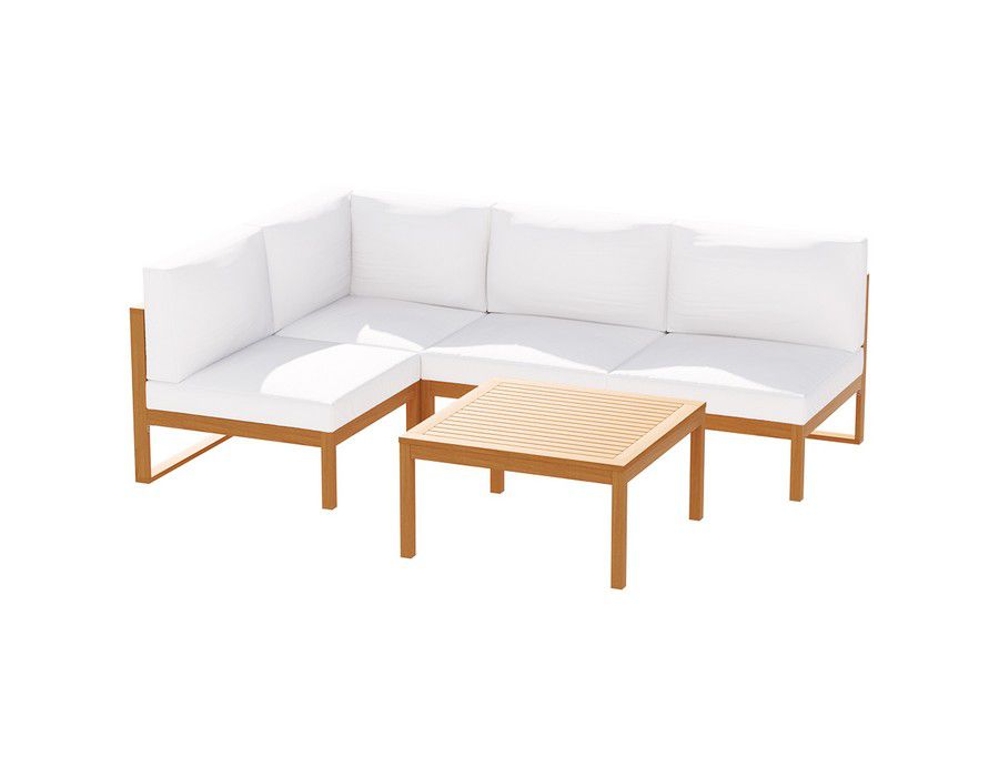 Lounge Sofa Couch (5pc | 4-seater) Acacia Wood Outdoor Set Brown