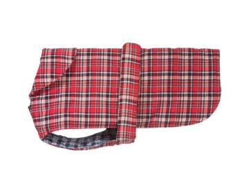 Pet Clothing Comfort Cover (40cm) Dog Coat Jacket Tartan Red