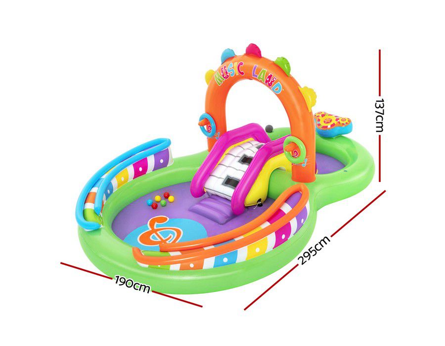 Kids Pool Splash Water Activity Play Area Inflatable Slide Spray - Image 2