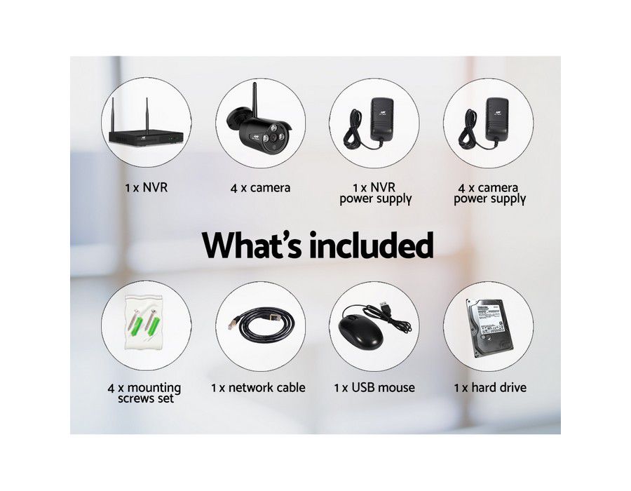 CCTV Camera Surveillance Security System (4-CAM 8ch) HD WiFi NVR - Image 3