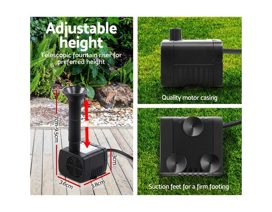 Water Pump Pressure Flow (190LPH) Solar Pond Submersible Fountain - Image 2