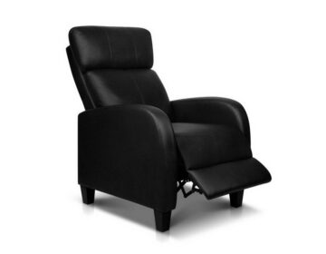 Armchair Chair (Recliner) Faux Leather Black