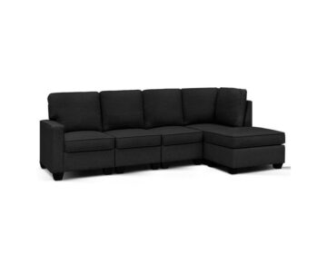 Lounge Sofa Couch (5-seater) Bed Grey