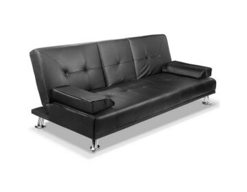 Lounge Sofa Couch (3-seater) Bed Faux Leather