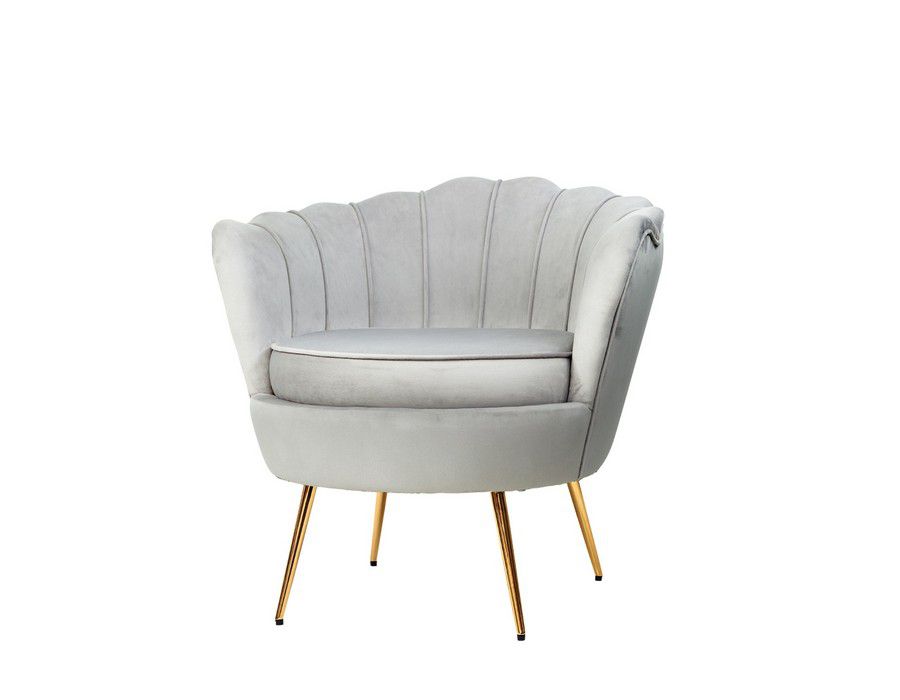 Armchair Chair Velvet Upholstery Grey