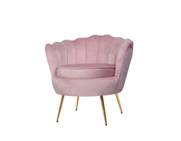 Armchair Chair Velvet Upholstery Pink