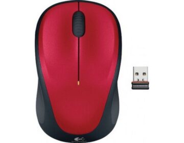Logitech M235 Wireless Mouse Red Contoured design Glossy Comfort Grip Advanced