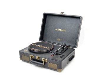 Turntable Cassette Record Player Bluetooth Speaker Black