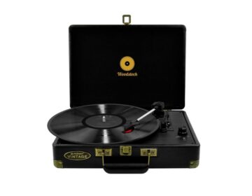 Turntable Record Player Retro Style Black