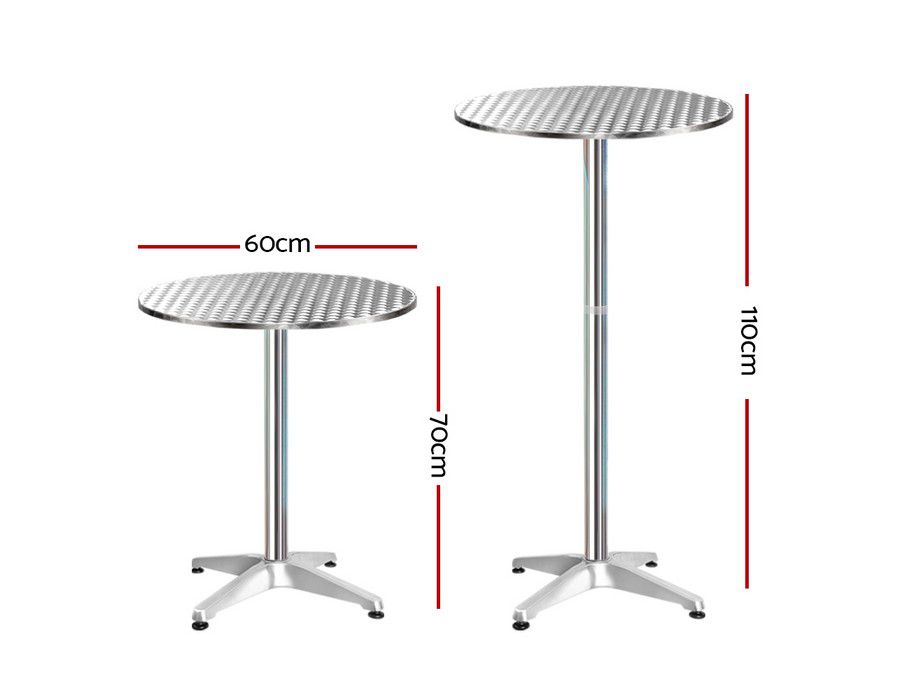 Bar Table Meals Counter (Set of 4) Round Silver - Image 2