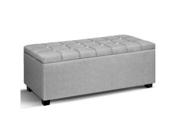 Ottoman Storage Box Seating Grey