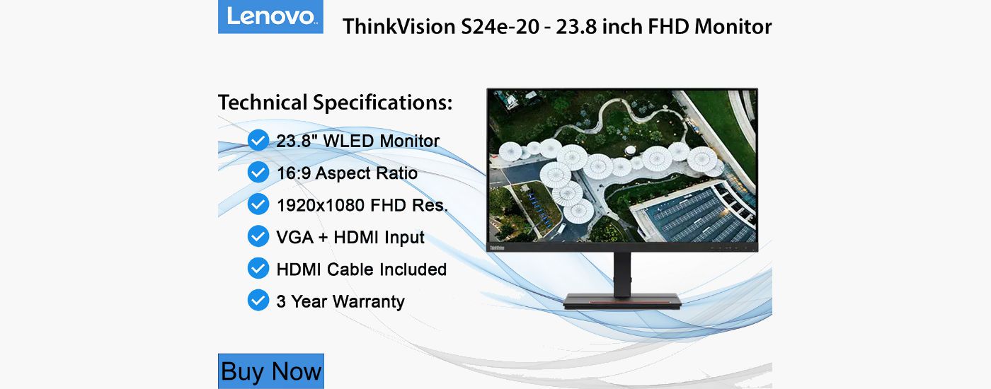 Lenovo Monitor ThinkVision E24-28 23.8in FHD WLED