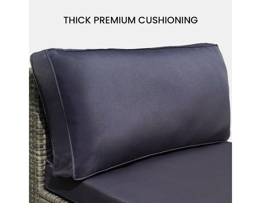 Lounge Sofa Couch Outdoor Grey + Cushions - Image 5