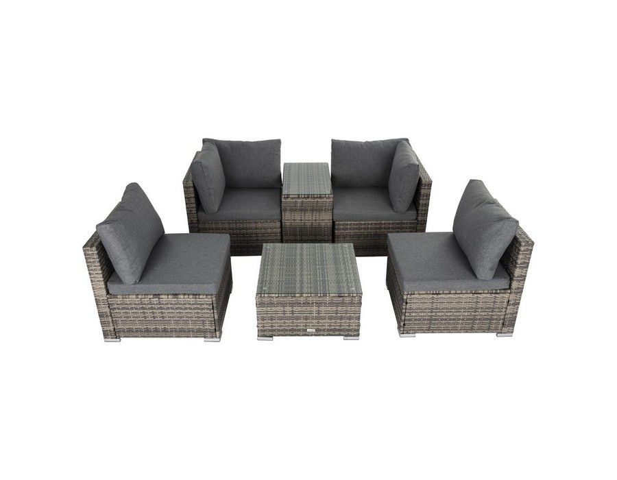 Lounge Sofa Couch (Set of 6) Wicker Outdoor