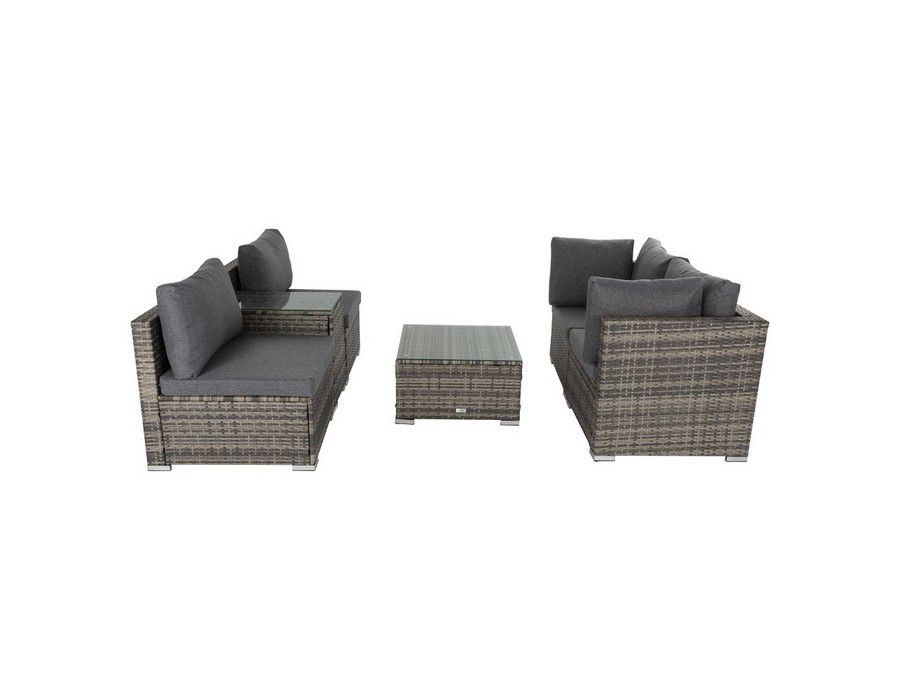 Lounge Sofa Couch (Set of 6) Wicker Outdoor - Image 3