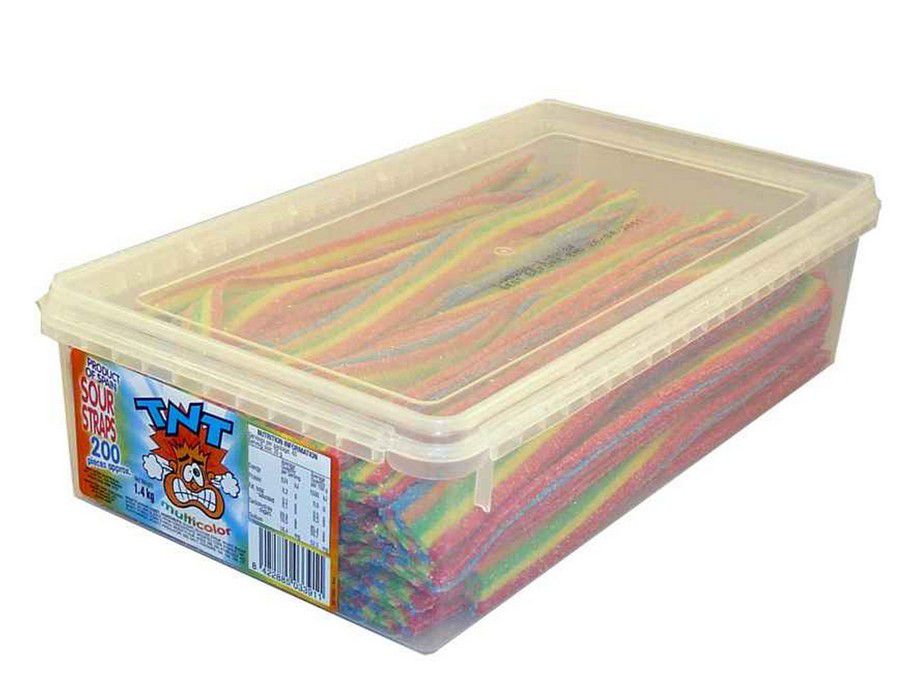 TNT Lolly Candy Bulk 4 x (200pc Display Pack) Sour Straps Multi-Colour - Image 2
