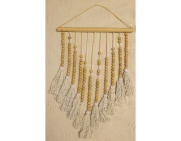 Wall Hanging Home Decor with Tassels and Beads Minimalist Natural
