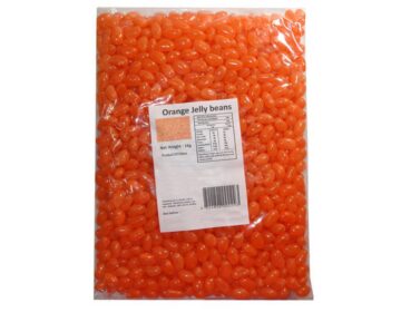 Lolly Bulk Pack 6 x (1kg Bag) Mini Jelly Beans Orange Flavour