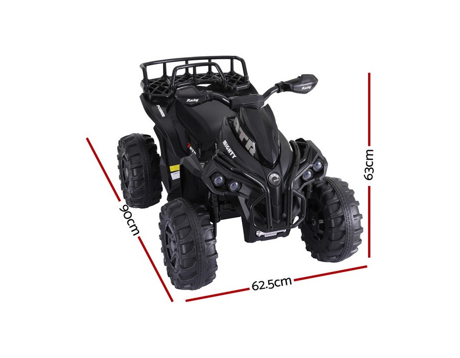 Kids Ride-on Motorbike Toy (12V) Electric Quad ATV Black - Image 2