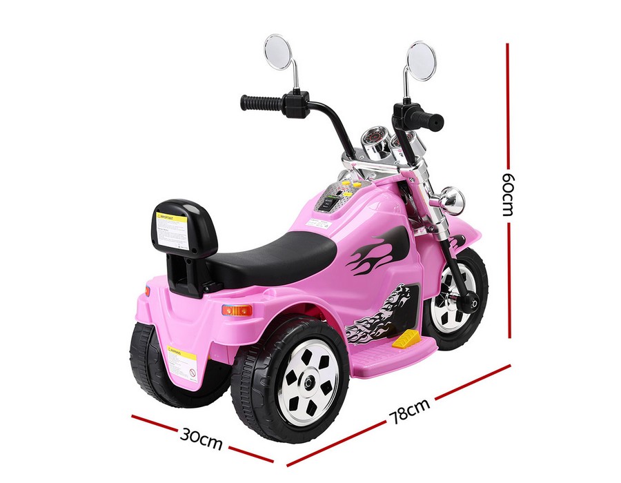 Kids Ride-on Motorbike Toy (6V) Electric Pink + Horn+Music - Image 2