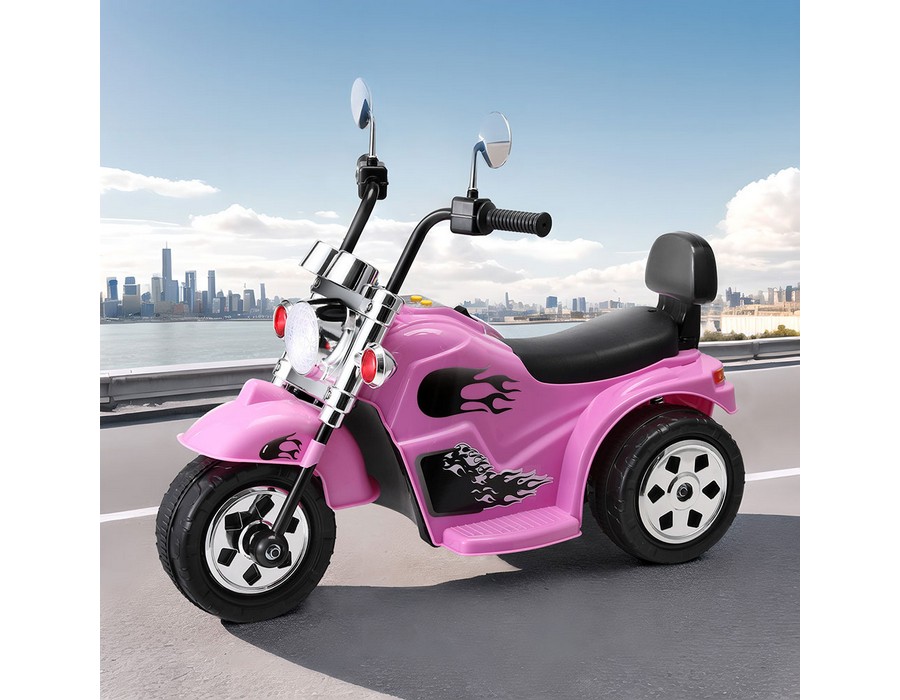 Kids Ride-on Motorbike Toy (6V) Electric Pink + Horn+Music - Image 4